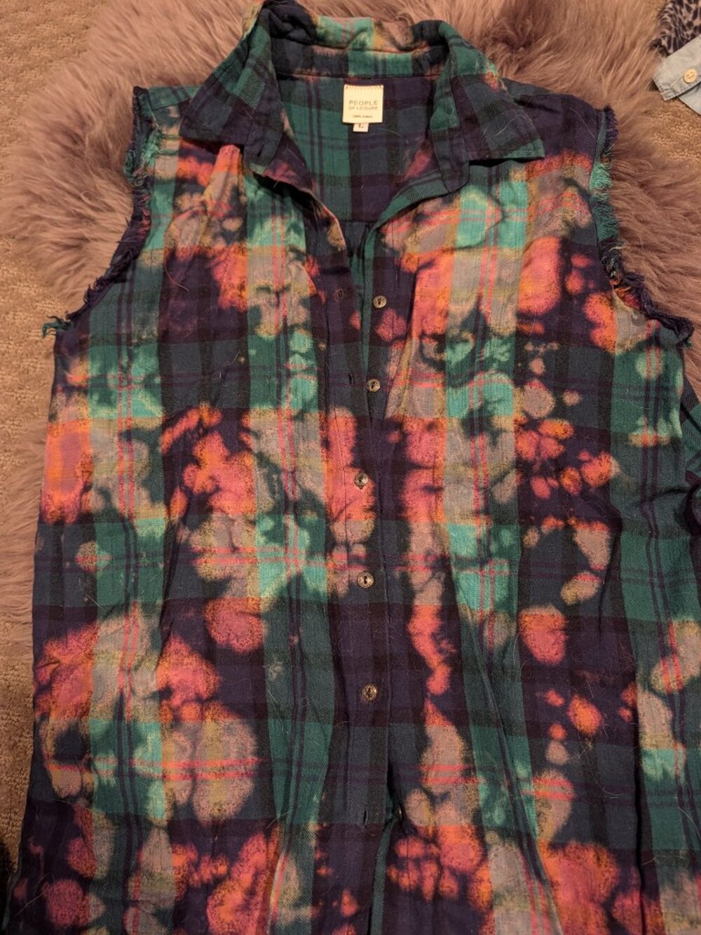 SLEEVELESS HAND DYED FLANNEL